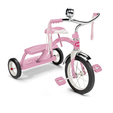 Toddlers' Classic Radio Flyer Tricycle with Chrome Handlebars, Streamers and Ringing Chrome Bell. Choose From Pink or Red.